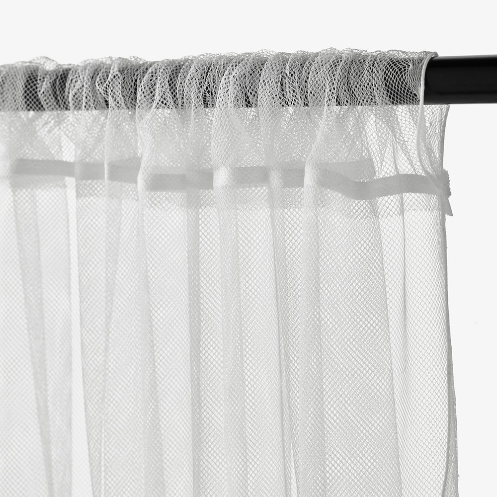 Set of 6 - Pair IKEA LILL Sheer Curtains White Mesh - Picture 7 of 7